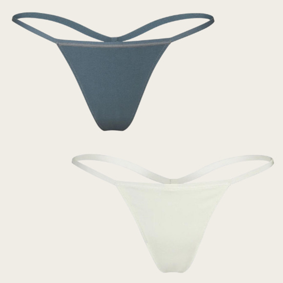 SKIMS Other - SKIMS Underwear Bundle Cotton Jersey T String Thong 2 Pack | Large Kyanite Bone